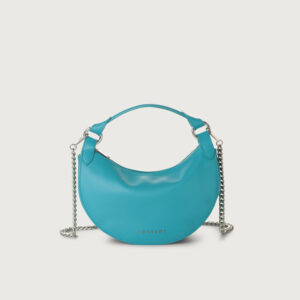 BORSA DUMPLING VANITY IN PELLE CON TRACOLLA ACQUARIO