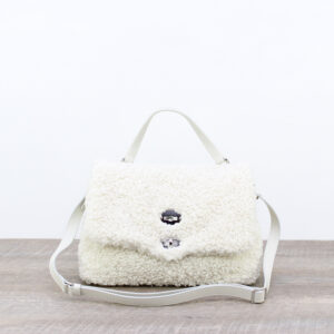 Postina® Small in tessuto teddy bianco merinos