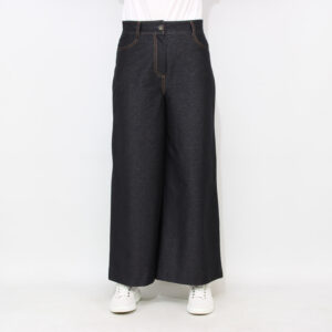 PANTALONE FAUSTO IN JERSEY EFFETTO DENIM BLU