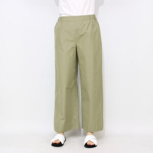 PANTALONE ARLEY IN POPELINE DI COTONE RIGATO VERDE
