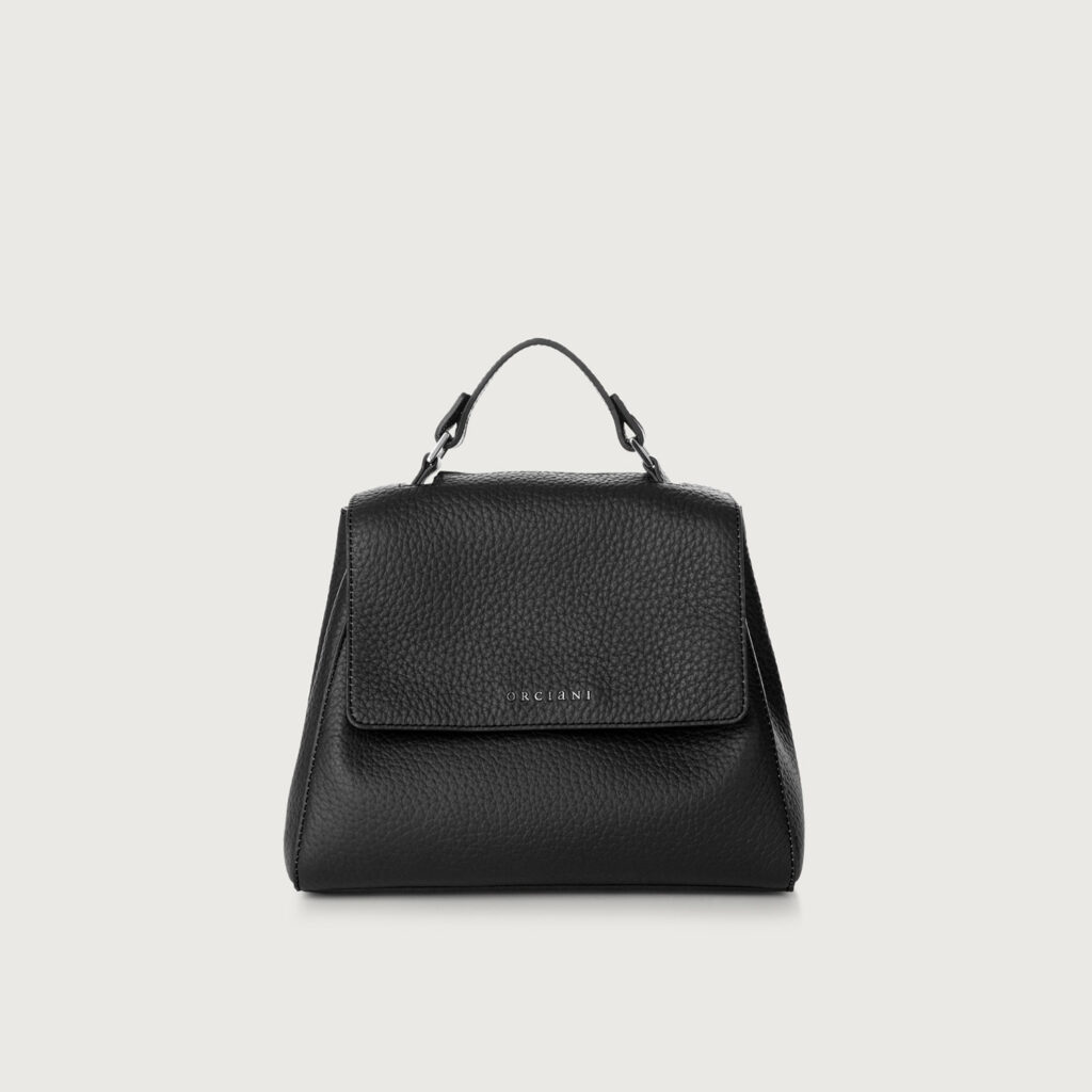 Borsa Sveva soft piccola in pelle con tracolla nero