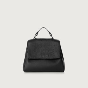 Borsa Sveva soft piccola in pelle con tracolla nero