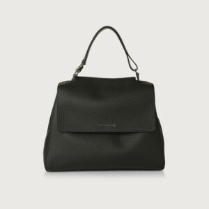 Borsa Sveva soft media in pelle con tracolla nero