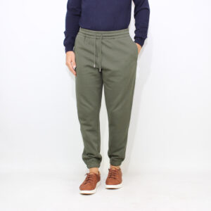 Pantaloni jogging in felpa verde militare