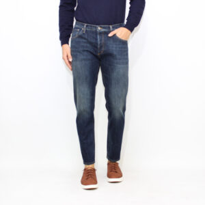 Jeans Brighton carrot stretch lavaggio scuro vintage pulito
