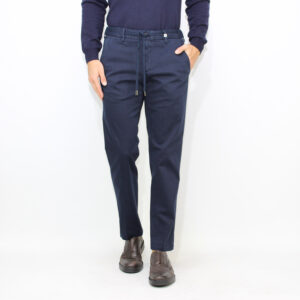 Pantalaccio in gabardina di cotone stretch blu navy