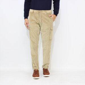 Pantalaccio cargo in velluto a coste misto modal tinto frost corda
