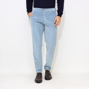 Pantalaccio in velluto a coste misto modal azzurro