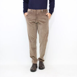Pantalaccio in velluto a coste misto modal tinto frost moro