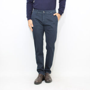 Pantalone Ben Slim in gabardina mano calda blu navy