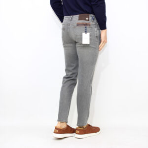 Jeans Scott cropped in denim super stretch grigio salpa marrone