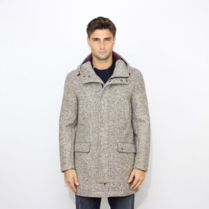 Parka in neoprene doppiato diagonale noce