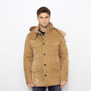 Field jacket Athol effetto velluto cuoio chiaro