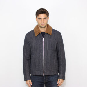 Giubbo in cotone effetto denim blu universo