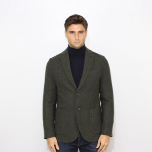 Giacca in lana e cashmere dark green