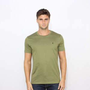T-shirt regular in jersey logo applicato verde militare
