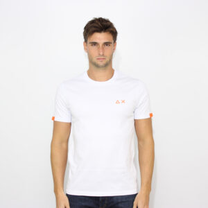 T-shirt girocollo logo fluo bianco