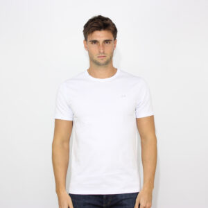T-shirt girocollo in jersey bianco