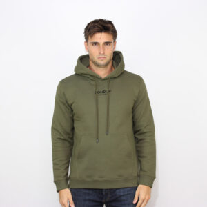 Felpa con cappuccio regular stampa logo verdone