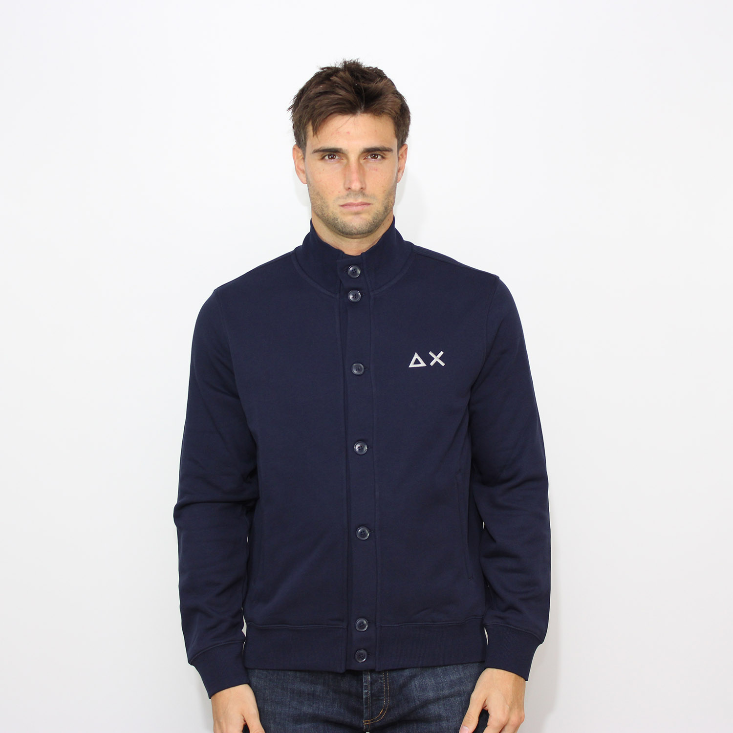Cardigan in felpa blu navy