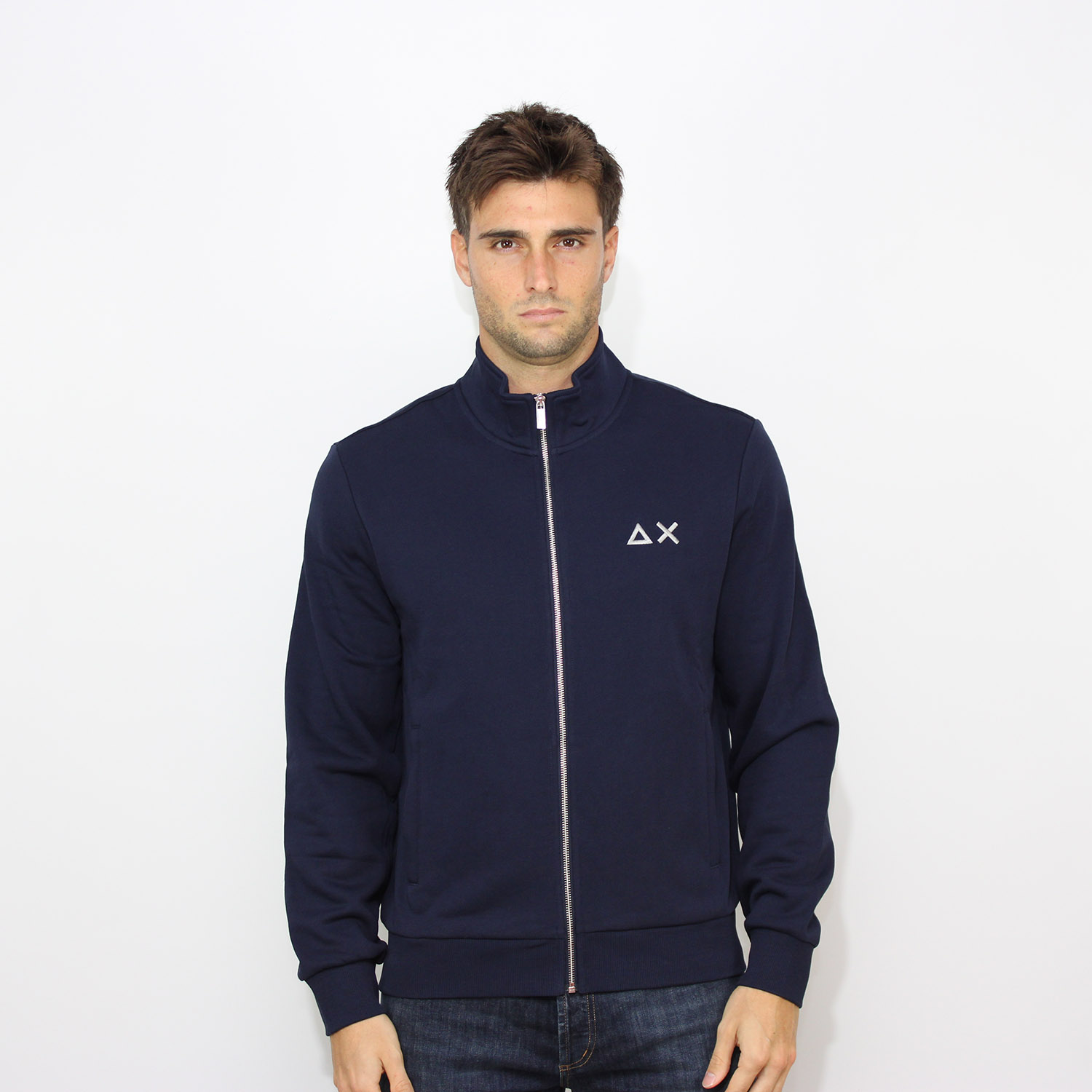 Felpa fullzip blu navy