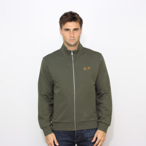 Felpa fullzip verde militare