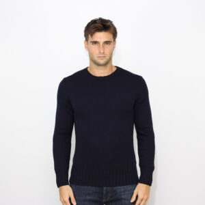 Maglia girocollo rasata blu notte