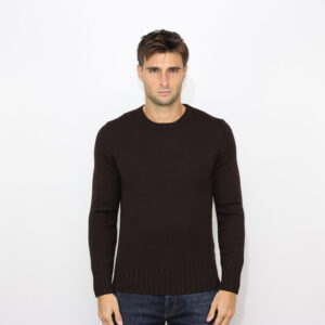 Maglia girocollo rasata moro