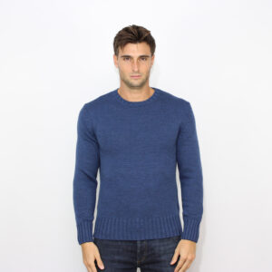 Maglia girocollo rasata blu aviatore