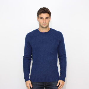 Maglia girocollo alpaca stretch blu navy