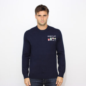 Maglia ricamata Grand slam blu