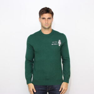 Maglia ricamata orologio Busy from Day to night verdone