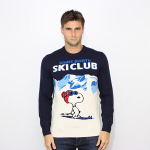 Maglia jacquard Snoopy SB ski club blu navy
