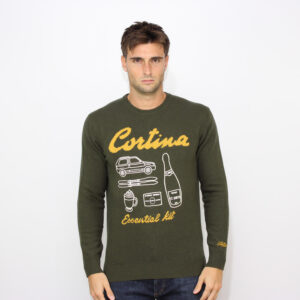 Maglia ricamata Cortina essential kit verde