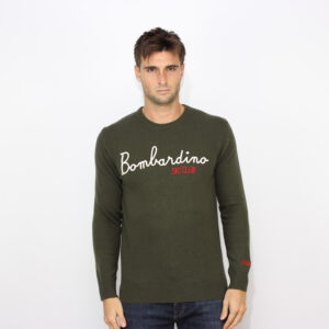 Maglia ricamata Bombardino ski club verde militare