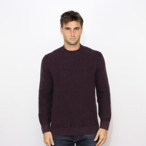 Maglia girocollo punto gennaro tinto capo frosted bordeaux