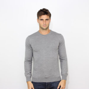 Maglia girocollo merino extrafine grigio