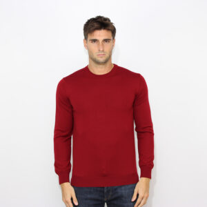 Maglia girocollo merino extrafine rubino