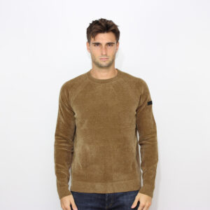 Maglia girocollo velvet round knit toupe