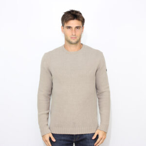 Maglia girocollo cinematt round knit beige