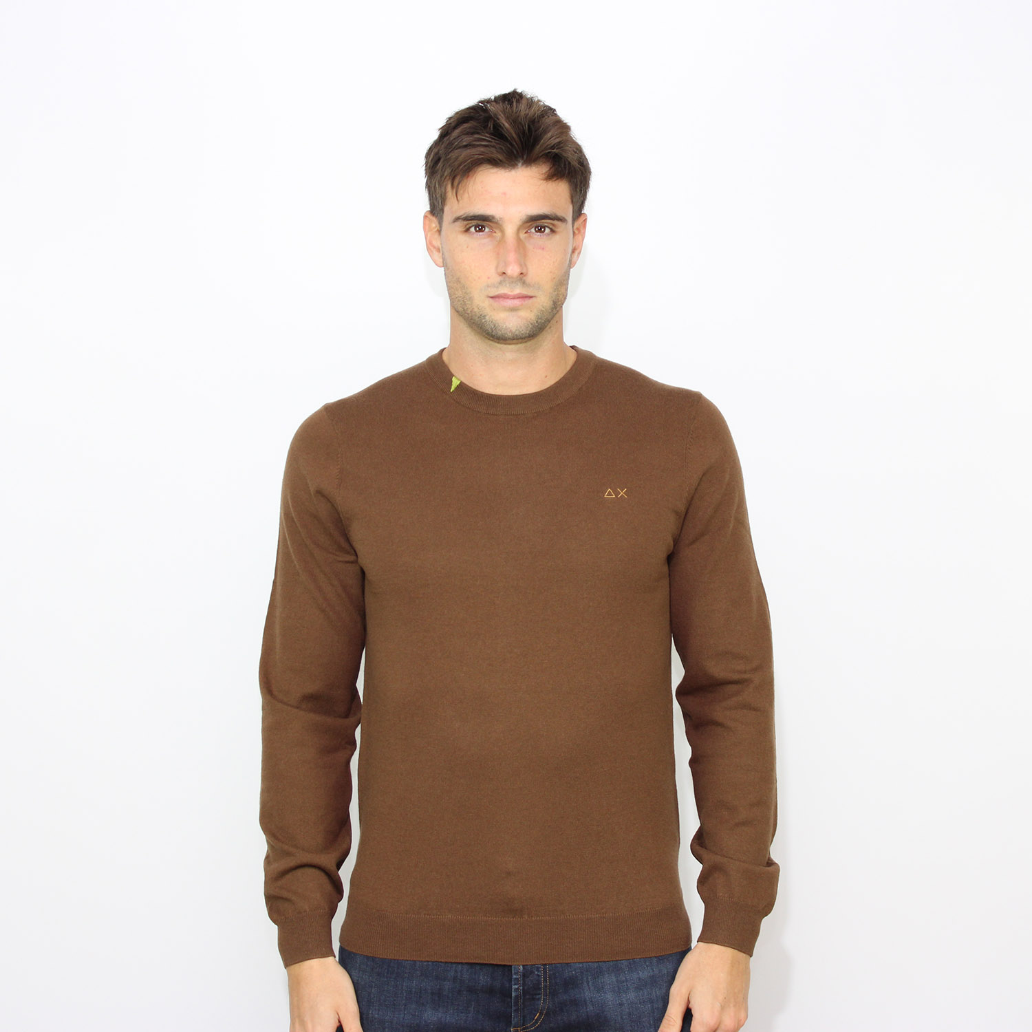 Maglia girocollo marrone