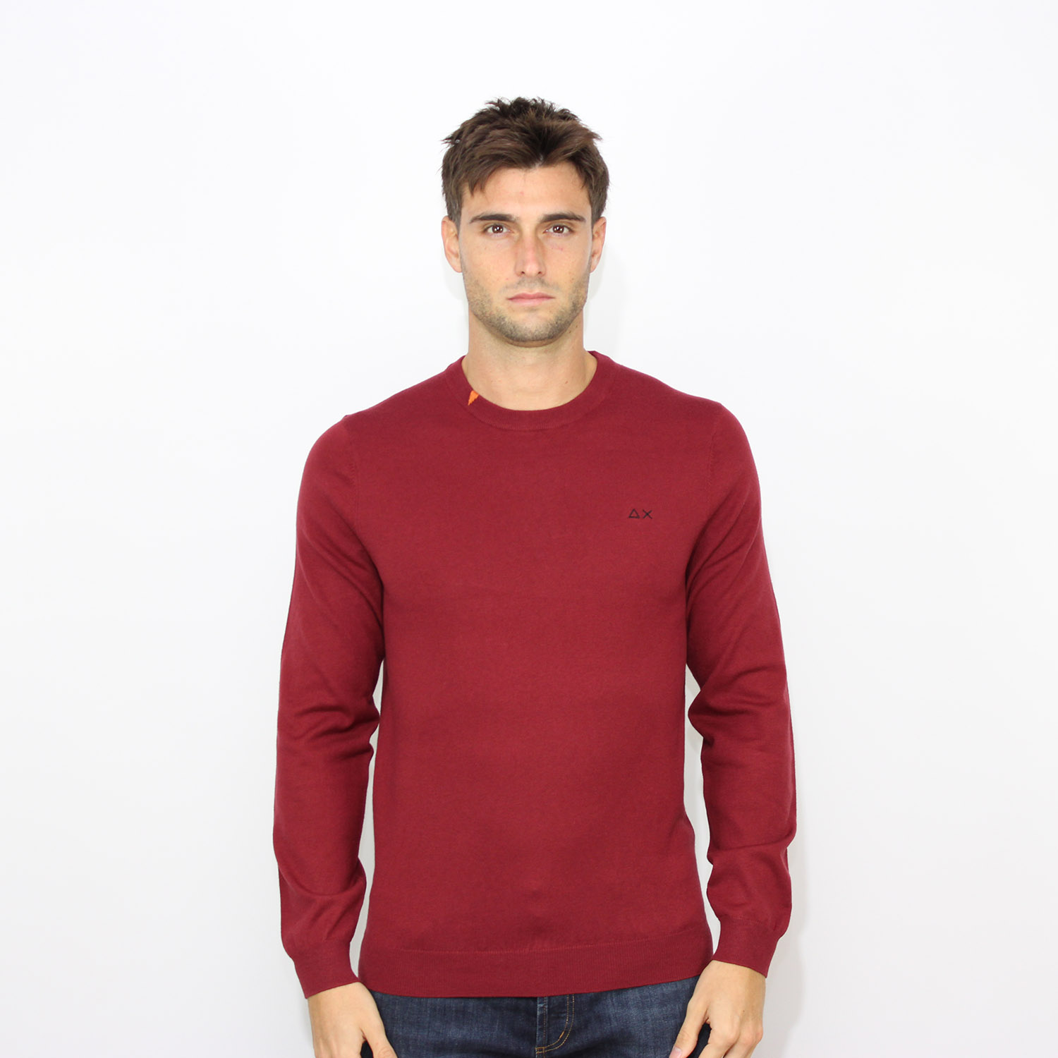 Maglia girocollo rosso bordeaux