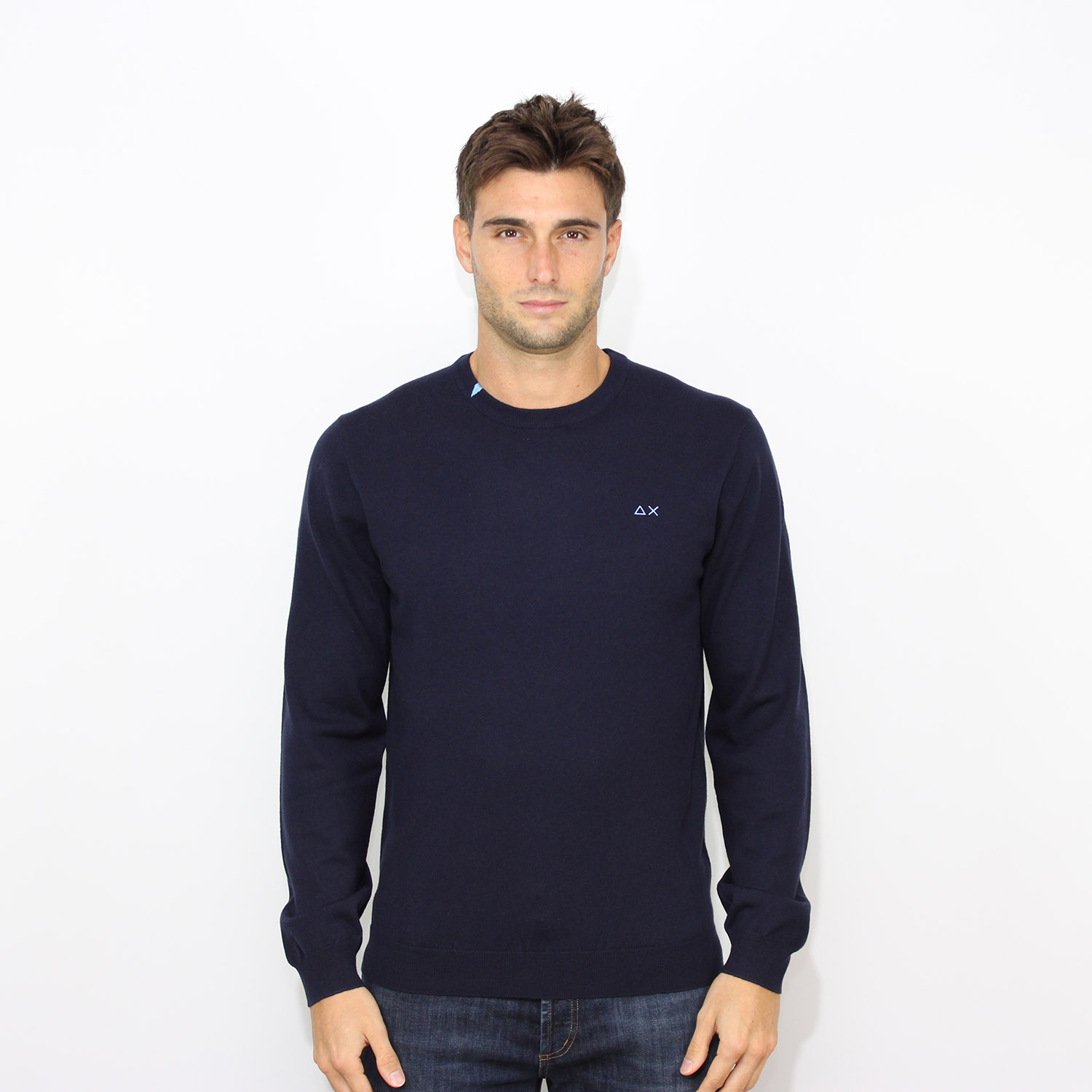 Maglia girocollo blu navy