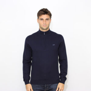 Maglia mezza zip blu navy