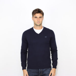 Maglia scollo V blu navy