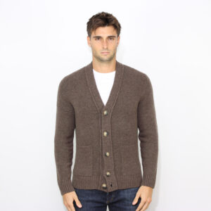 Cardigan con bottoni tortora