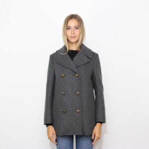 Peacoat doppiopetto grigio melange