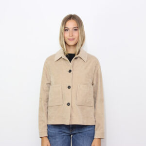 Shirt jacket in corduroy sabbia
