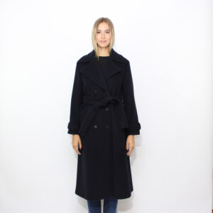 Cappotto Balcone doppio petto in beaver blu navy