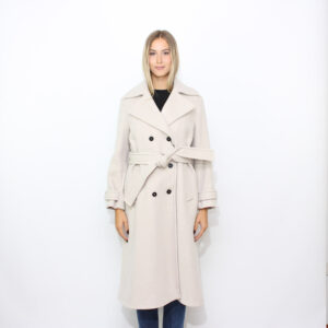 Cappotto Balcone doppio petto in beaver avorio